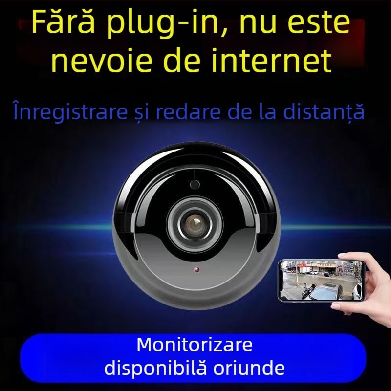 Cameră inteligentă pentru securitate în casă cu rezoluție 1080p, vizionare pe timp de noapte, rază 10-30 m, obiectiv de 3,6 mm, control prin aplicație mobilă (iOS)