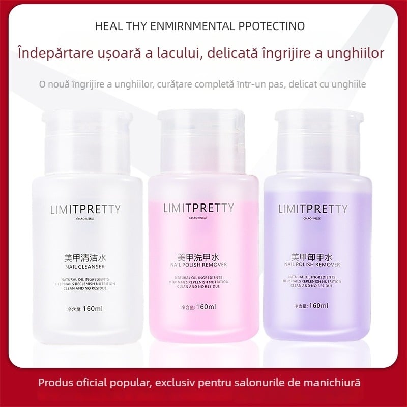 Îndepărtător de lac de unghii - Brand: Tide (Beauty); Model: Limitpretty trendy; Conținut net: 160 ml; Perioadă de valabilitate: 3 ani