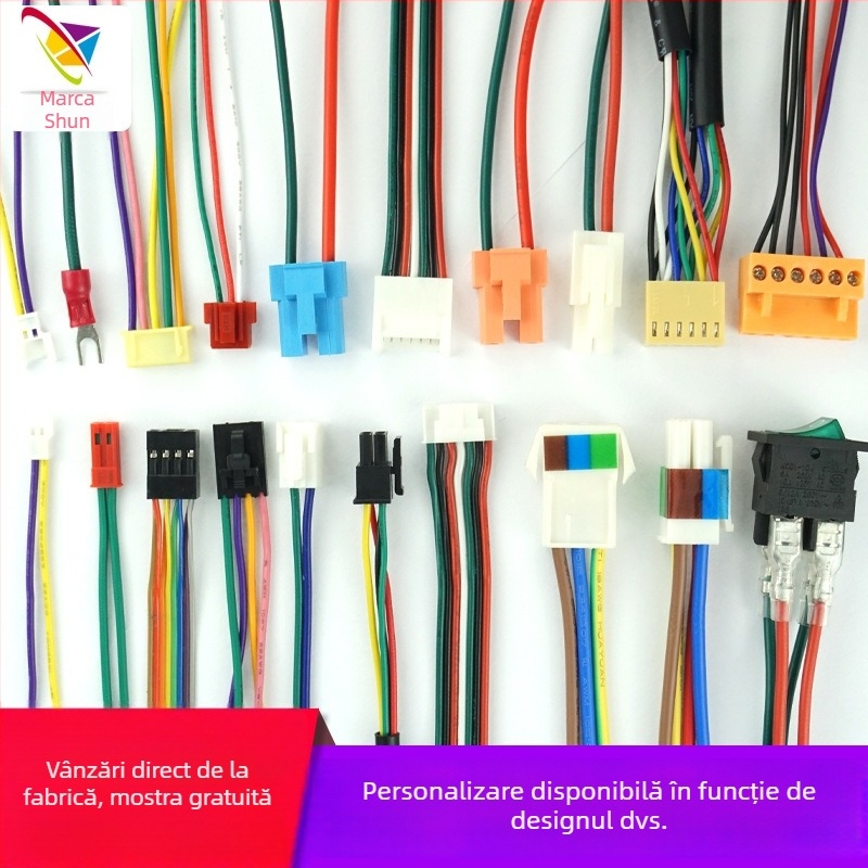 Prelucrare cabluri terminale Dupont – izolație siliconată la temperaturi înalte, cabluri ecranate, certificate UL/UL817, contacte personalizate