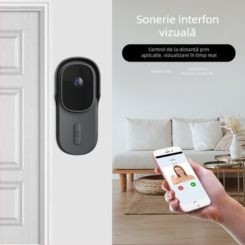 Tuya sonerie video wireless pentru locuință, monitorizare, impermeabilă, comunicație bidirecțională, vizionare pe timp de noapte, consum redus de energie, Wi-Fi