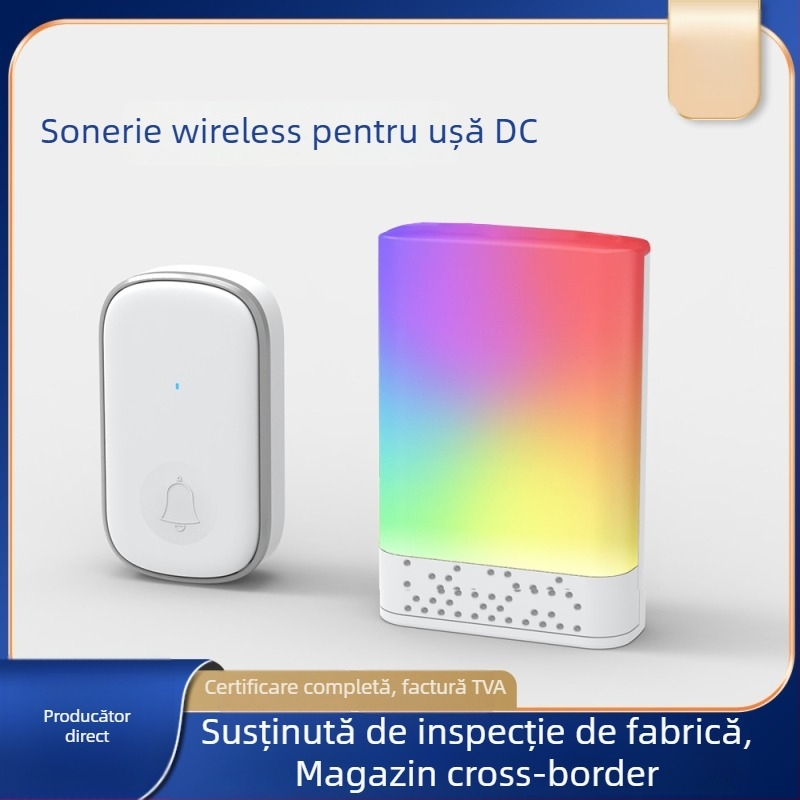 Sonerie wireless pentru ușă, model D836 1T1, alimentare DC, tensiune AA 4,5 V, melodie 38