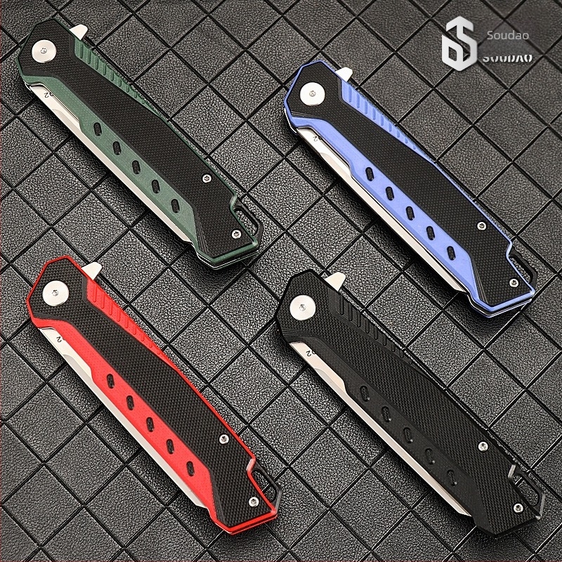 Cableway Cuțit pliabil din oțel D2, mâner G10 – deschidere rapidă, cuțit tactic pentru camping