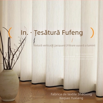 Perdele pentru ferestre din poliester, semi-transparente, stil modern minimalist; brand Yuxiang textile; montaj disponibil.