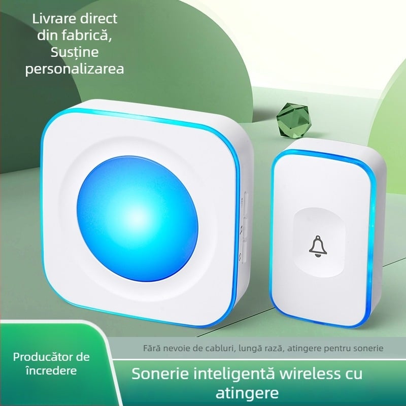 Sonerie wireless cu două receptoare, telecomandă, pentru locuință și birou