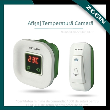 Sonerie wireless pentru ușă ZOGIN B18-WG, alimentare AC 110-260V, 51 sonerii, consum 0,1W, potrivit pentru casă, hotel, școală, club, apartament