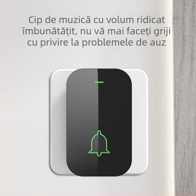 Sonerie wireless pentru casă, cu rază ultra-lungă, rezistentă la apă, montaj fără găuri, sonerie digitală inteligentă, volum mare