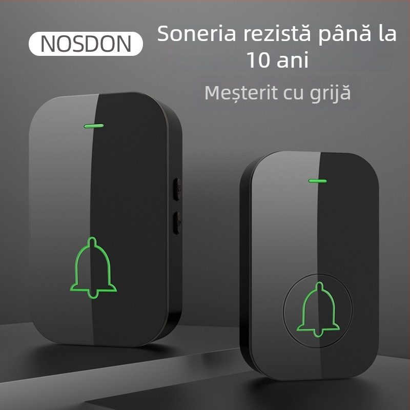 Sonerie wireless pentru casă, cu rază ultra-lungă, rezistentă la apă, montaj fără găuri, sonerie digitală inteligentă, volum mare