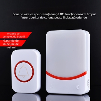 Sonerie wireless cu telecomandă Kangfute CMF-1188 — Alimentare: Transmițător CR2032; Receptor: 3 baterii tip 7 — Potrivit pentru interior, exterior și grădină