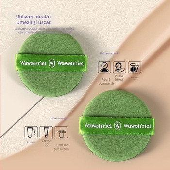 Puf de pudră dublu-față, ultra-moale, formă de picătură, pentru utilizare uscată și umedă, instrument cosmetic, marca Wawolfriel/Wufu