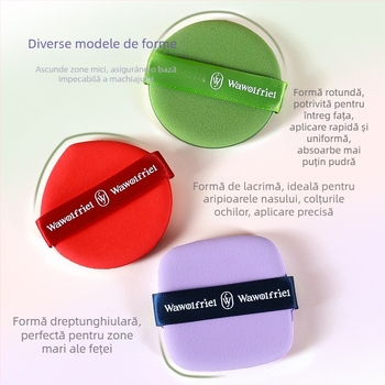 Puf de pudră dublu-față, ultra-moale, formă de picătură, pentru utilizare uscată și umedă, instrument cosmetic, marca Wawolfriel/Wufu