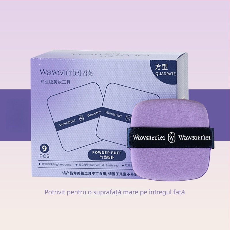 Puf de pudră dublu-față, ultra-moale, formă de picătură, pentru utilizare uscată și umedă, instrument cosmetic, marca Wawolfriel/Wufu