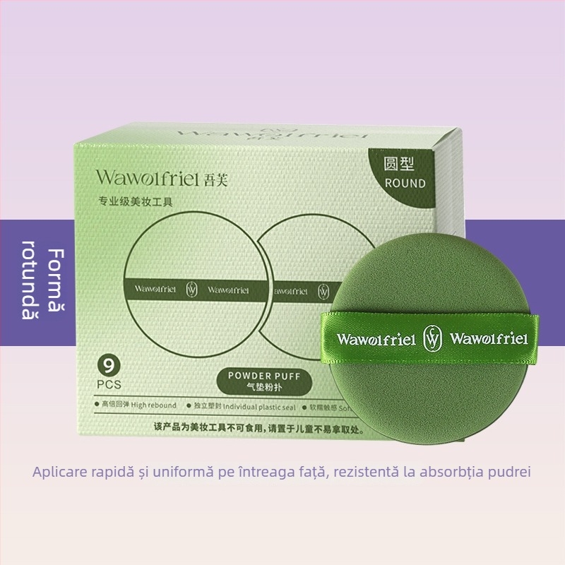 Puf de pudră dublu-față, ultra-moale, formă de picătură, pentru utilizare uscată și umedă, instrument cosmetic, marca Wawolfriel/Wufu