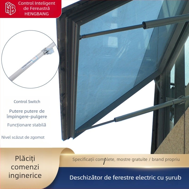 Actuator electric pentru uși și ferestre | Deschizător de ferestre, aliaj de aluminiu | Potrivit pentru ferestre înalte în săli de expoziții, aeroporturi, gări