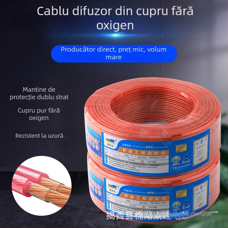 Hengguangxun Cablu audio din cupru fără oxigen, cu două straturi pentru difuzoare