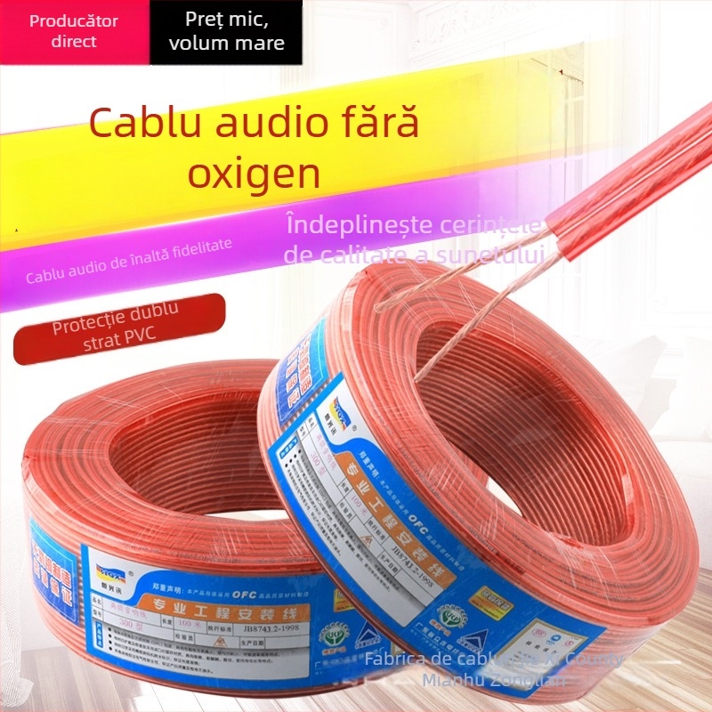 Hengguangxun Cablu audio din cupru fără oxigen, cu două straturi pentru difuzoare