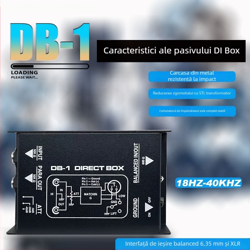 DI Box pentru conversie de impedanță și izolare audio pentru instrumente muzicale, model Db1, marcă Gerlek, cod produs G-di