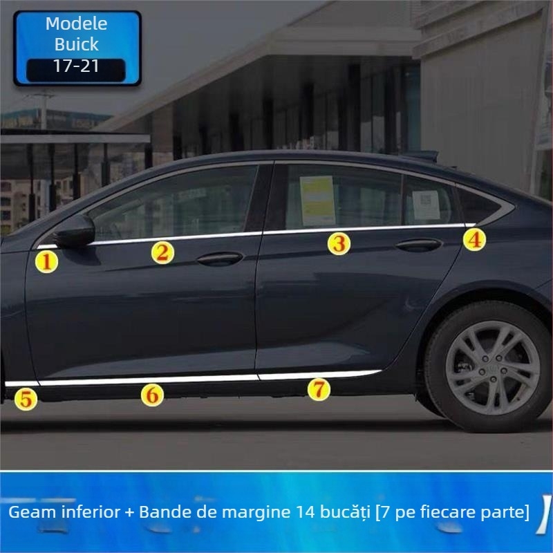 Bandă decorativă pentru geam Buick Regal – oțel inoxidabil, montaj, margine de ușă