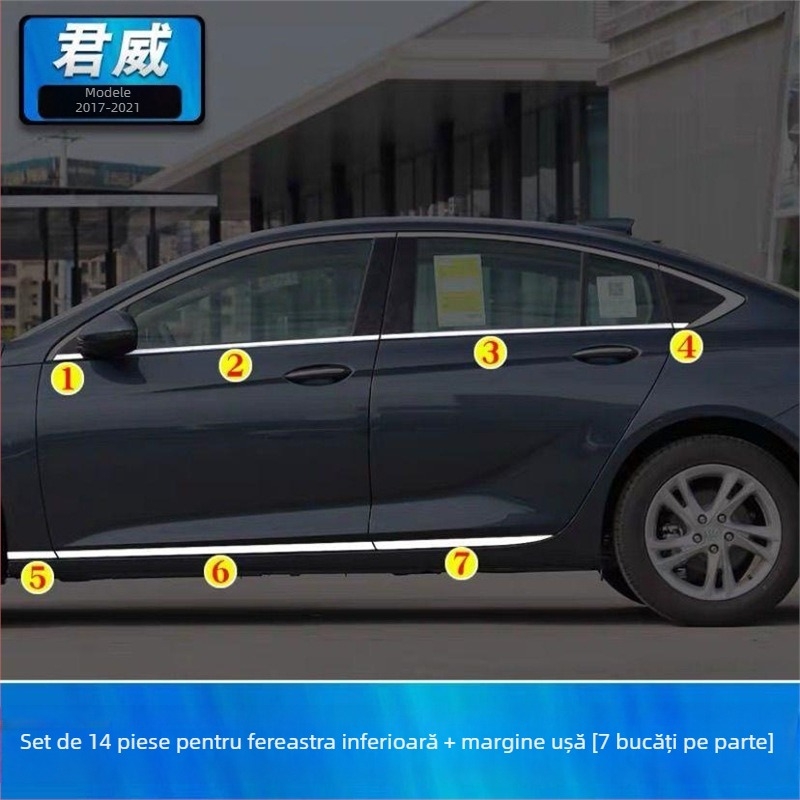 Bandă decorativă pentru geam Buick Regal – oțel inoxidabil, montaj, margine de ușă