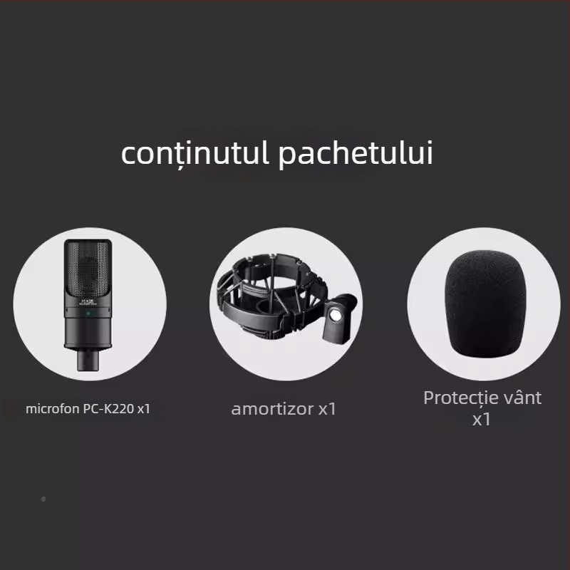 Takstar/Victory PC-K220 microfon condensator pentru transmisiuni live și karaoke pe calculator, model PC-K220, lansare 2018