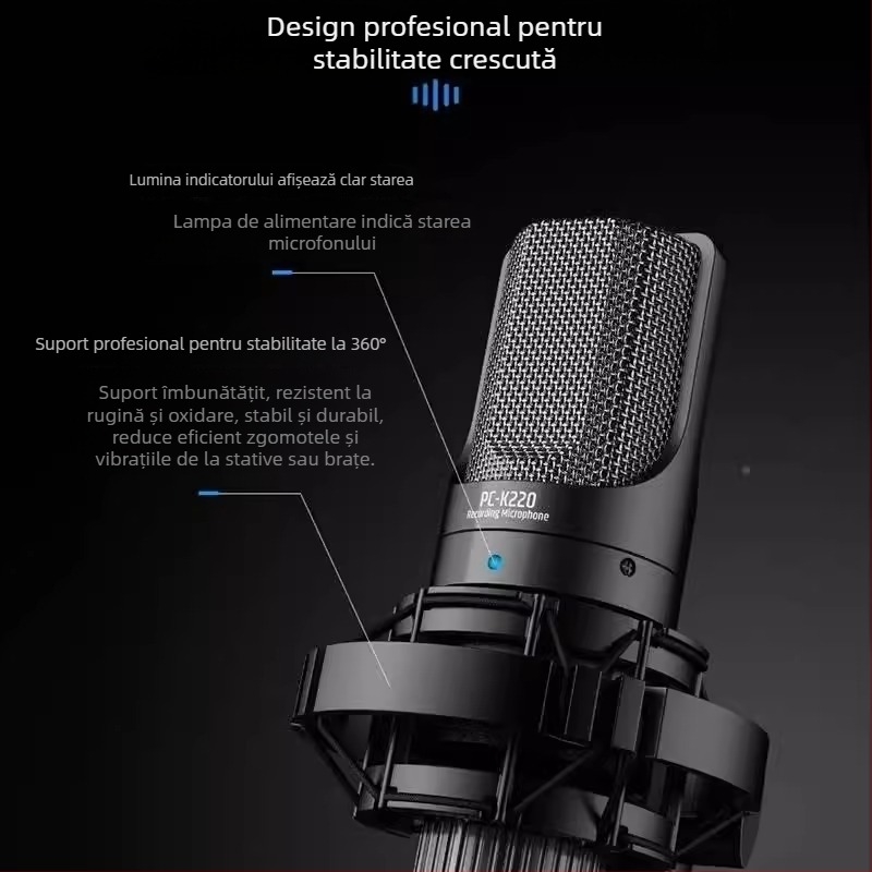 Takstar/Victory PC-K220 microfon condensator pentru transmisiuni live și karaoke pe calculator, model PC-K220, lansare 2018