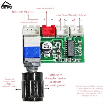 PAM8403 placă amplificator digital de putere pentru audio, DC5V, modul audio cu două canale, întrerupător pentru controlul volumului