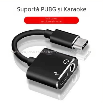 Adaptor USB-C audio și încărcare 2 în 1, jack 3.5mm, model JBC067, brand MAMH, compatibil cu telefoane Huawei/Xiaomi Android
