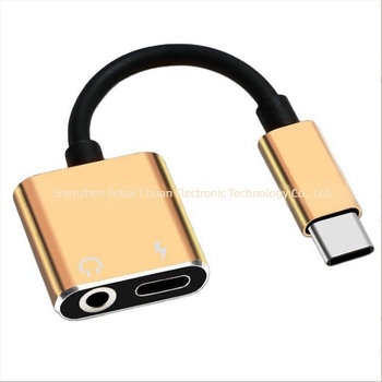 Adaptor USB-C audio și încărcare 2 în 1, jack 3.5mm, model JBC067, brand MAMH, compatibil cu telefoane Huawei/Xiaomi Android