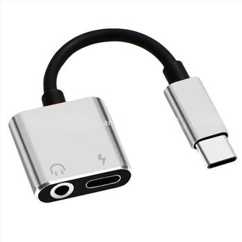 Adaptor USB-C audio și încărcare 2 în 1, jack 3.5mm, model JBC067, brand MAMH, compatibil cu telefoane Huawei/Xiaomi Android