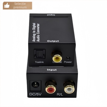 XWD-09 Convertor digital-analog pentru sunet cu intrări coaxiale și optice, compatibil PS5