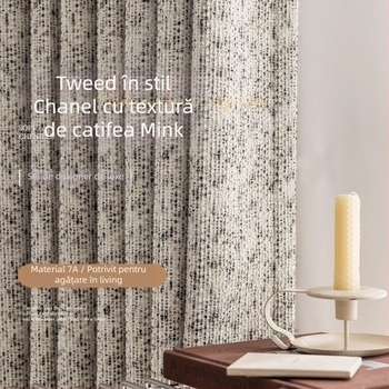 Draperie Jacquard în stil minimalist italian pentru living, sufragerie și dormitor — poliester, jacquard, protecție solară și UV, izolație termică, izolație fonică, semi-umbrire 40–70%