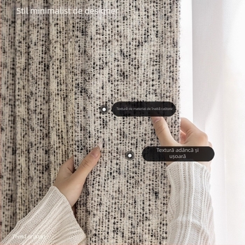 Draperie Jacquard în stil minimalist italian pentru living, sufragerie și dormitor — poliester, jacquard, protecție solară și UV, izolație termică, izolație fonică, semi-umbrire 40–70%