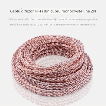 Cablu difuzor 7N OCC din cupru pentru Hi‑Fi, audio DIY, 1 m lungime