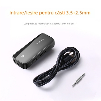 Bluetooth 5.1 cu două moduri: receptor/transmițător, NFC, adaptor AUX pentru mașină 2,5/3,5 mm, model T40, Plug & Play, rază de până la 10 m
