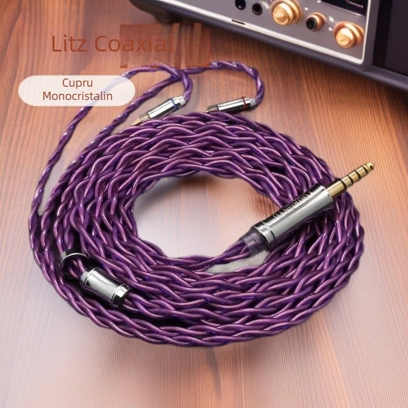 Cablu audio, ecranare coaxială Litz, nucleu din cupru monocrystalin, împletire încrucișată; conectori drepți 2.5/3.5/4.4 mm; MMCX sau 0.78 mm 2-pin, QDC sau TFZ compatibilitate.
