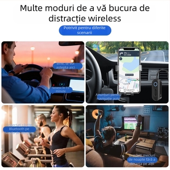Bluetooth 6.0 receptor-transmitator, 2 în 1 pentru mașină, AUX 3,5 mm, Plug and Play, rază până la 10 m