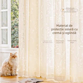 Cortine Jacquard din poliester, semi-transparente, pentru camera de zi, dormitor, balcon și restaurant