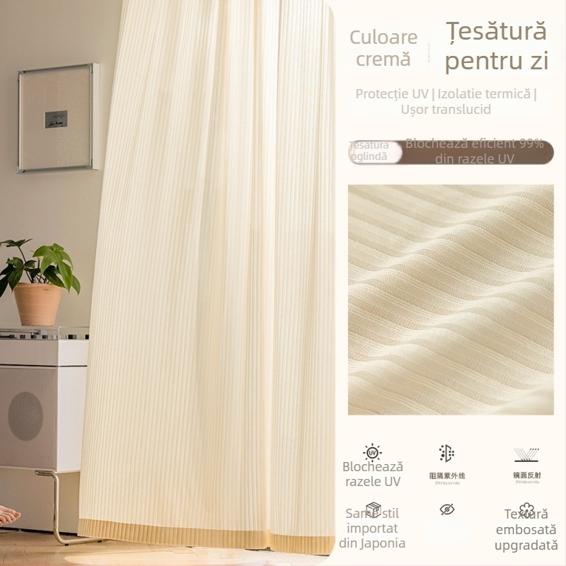 Cortine Jacquard din poliester, semi-transparente, pentru camera de zi, dormitor, balcon și restaurant