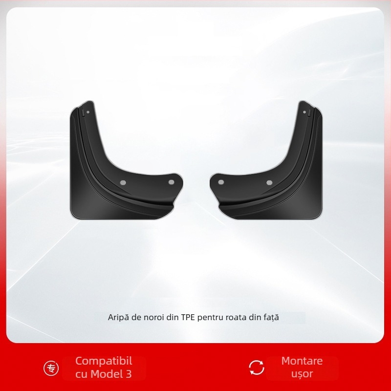 Protecție aripile de roți pentru Tesla Model 3 și Model Y — față și spate, corp din plastic, protecție TPE împotriva noroiului și zgârieturilor, montaj personalizabil