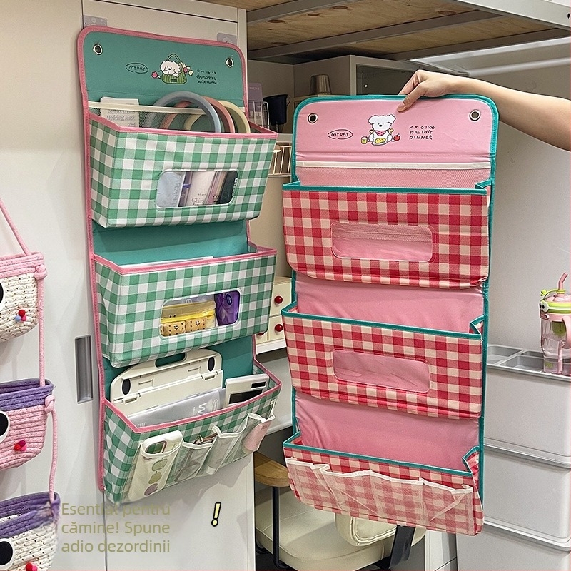 Sac de depozitare atârnat pe perete pentru lenjerie, organizator multifuncțional din țesătură nețesută, design tridimensional