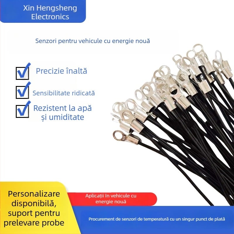Senzor de temperatură NTC pentru vehicule cu energie nouă – 10K, Beta 3950, Precizie 1%, Montaj fix