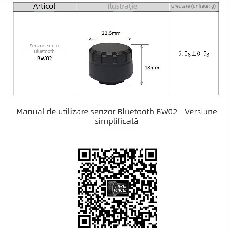 Monitor Bluetooth pentru presiunea pneurilor de motociclete și vehicule cu două până la patru roți, TPMS extern fără fir, compatibil cu smartphone-ul, personalizabil