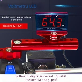 Voltmetru LCD pentru vehicule electrice universale — afișaj digital, potrivire universală, accesorii de modificare