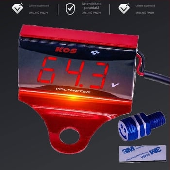 Voltmetru LCD pentru vehicule electrice universale — afișaj digital, potrivire universală, accesorii de modificare