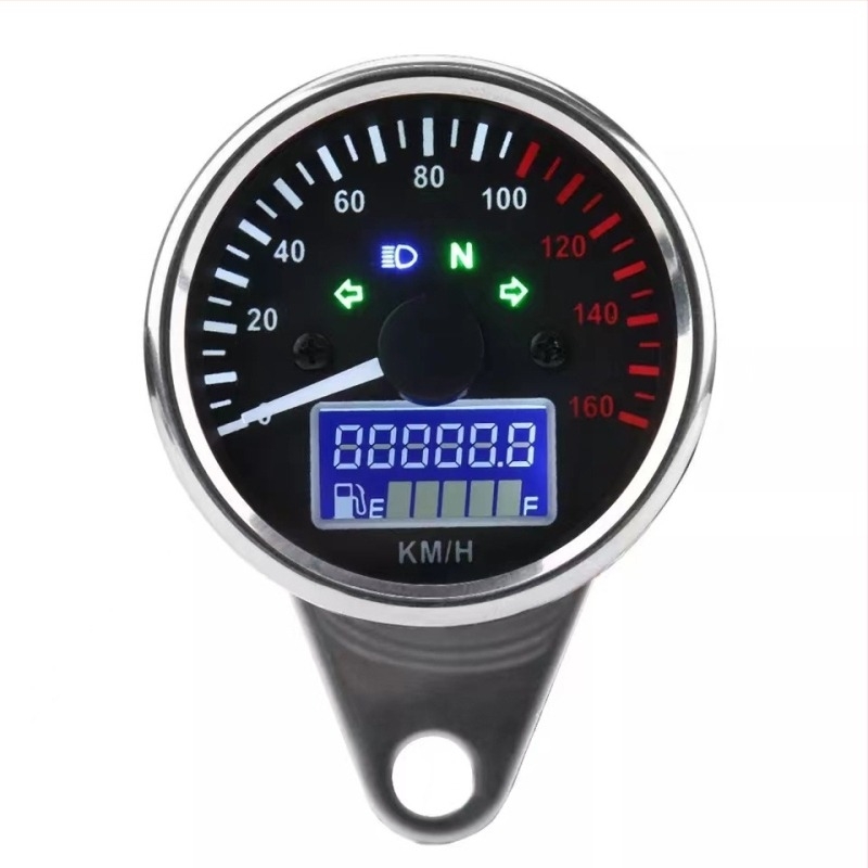 Panou de bord pentru motocicletă - afișaj LED LCD retro-modificat, universal compatibil (Marcă: Moore locomotive; Model: MR61702; Material: metal; Precizie măsurare: 1; Modele compatibile: Universale)