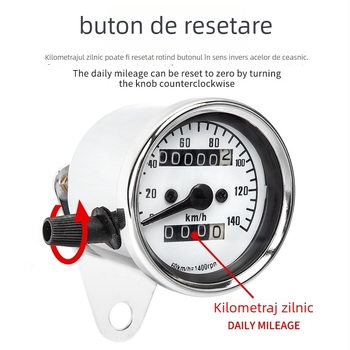 Tachometru electronic cu odometru dublu 140 (electroplating) – JS, 12V