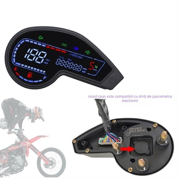 Panou digital de bord pentru Vento Crossmax 250 – ABS, PMMA; precizie 1%; greutate 505 g; marcă Tiansheng; compatibil cu Vento Crossmax 250