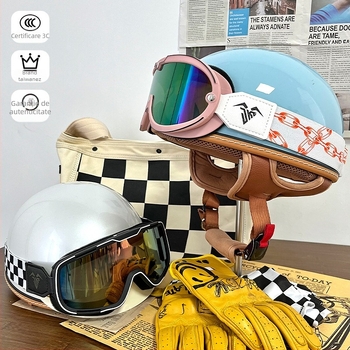 Casca moto JEF – ABS, certificare 3C, ușoară, design retro pentru vară și navetă