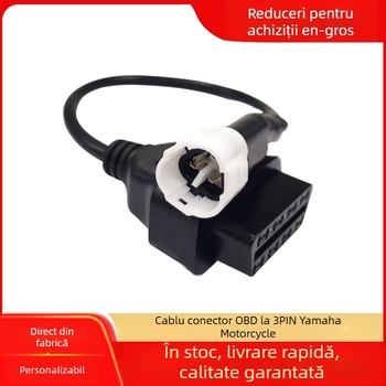Cablu adaptor OBD2 3 pini pentru motocicletă EFI, izolație nichelată