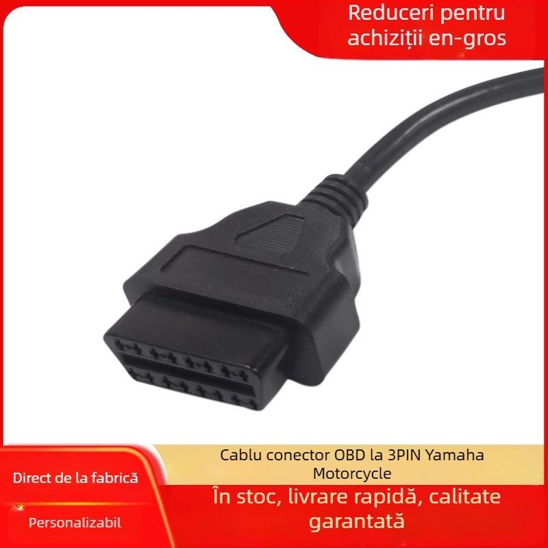 Cablu adaptor OBD2 3 pini pentru motocicletă EFI, izolație nichelată