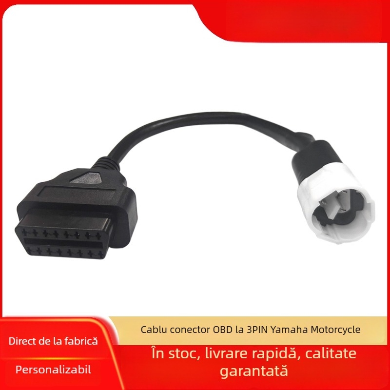 Cablu adaptor OBD2 3 pini pentru motocicletă EFI, izolație nichelată
